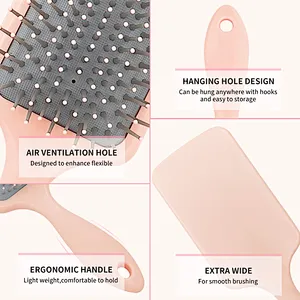 12pcs Hair Brush Set With Edge Paddle Vent Hairbrushes Women Gifts  Pink Detangling Brushes Comb Set Styling Hair Clips